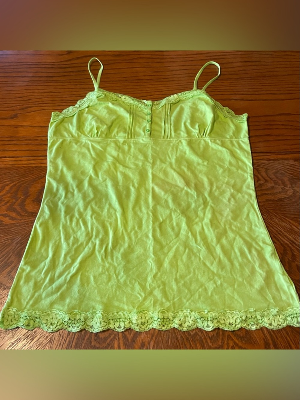 Arizona Jean Company Lime Green Lace-Trim Camisole Juniors Size XL